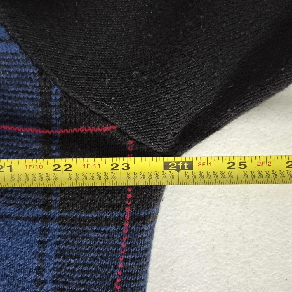 Polo‎ Golf Ralph Lauren Sweater Mens XL Blue Plaid Cotton V Neck Knit Pullover